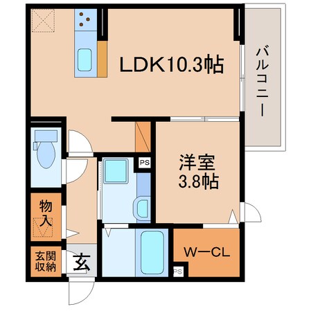 焼津駅 徒歩14分 1階の物件間取画像